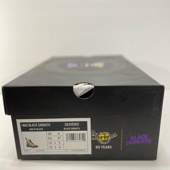 NEW DR MARTENS 1460 BLACK SABBATH LACE UP BOOTS - Picture 8 of 16